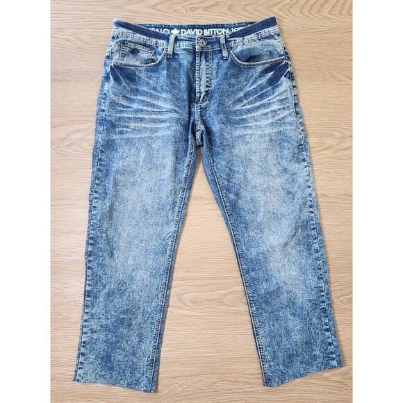 Buffalo David Bitton Evan-X Slim Straight Leg Basic Jean 34" Stretch Acid Wash - Picture 9 of 9